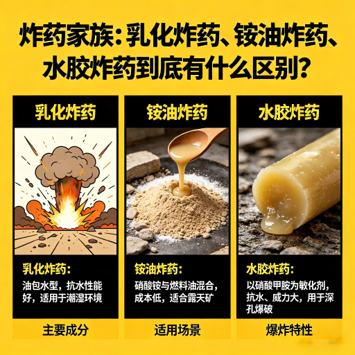 巫溪炸药家族：乳化炸药、铵油炸药、水胶炸药到底有什么区别？